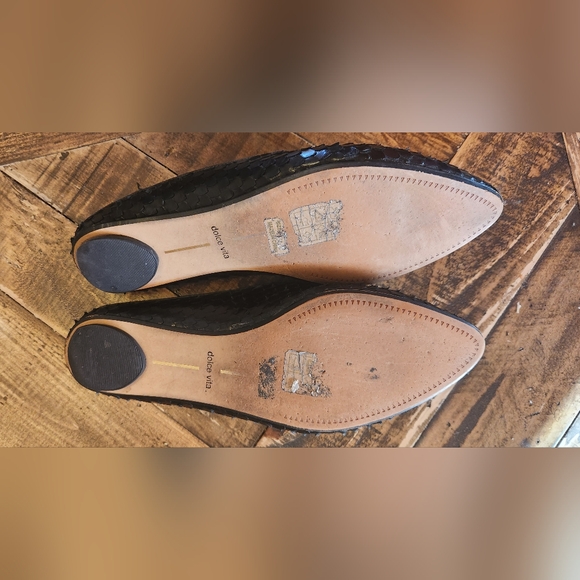 Dolce Vita Women's Grant Raffia Mules 6 Black Slides - Picture 4 of 7